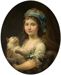 Porträt von Julia Duhamel mit Katze